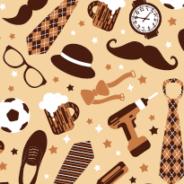 An illustration of various items that represent men and dads