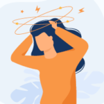 an illustration of a dizzy woman