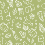 illustration of various Thanksgiving foods