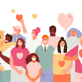 An illustration of a loving community