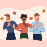 An illustration of friends who are disagreeing