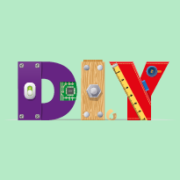 An illustration of the letters "DIY" which are made out of random objects