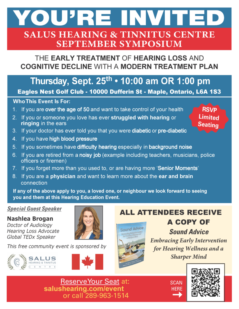 Salus Hearing and Tinnitus Center Symposium Flyer for Fall 2025