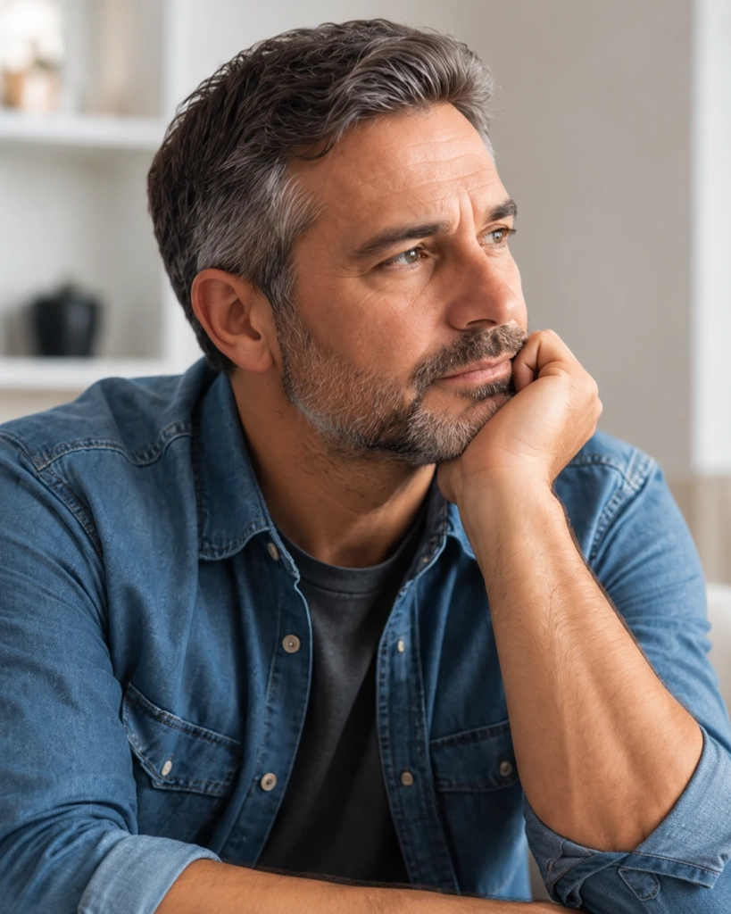 Thoughtful Man in Soft Light